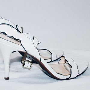 Jessica Simpson Swril Leather Heels, White & Navy